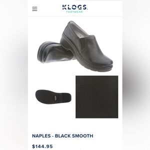 Genuine Women's Naples Black Leather Klogs Size 6.5